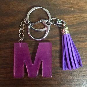 Purple Keychain with the letter M